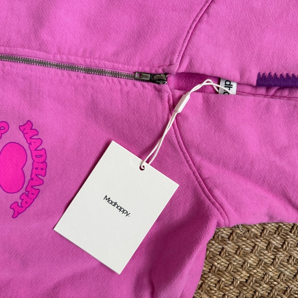 Madhappy Vibrant Pink Hoodie Coachella zip up. - Picture 2 of 9